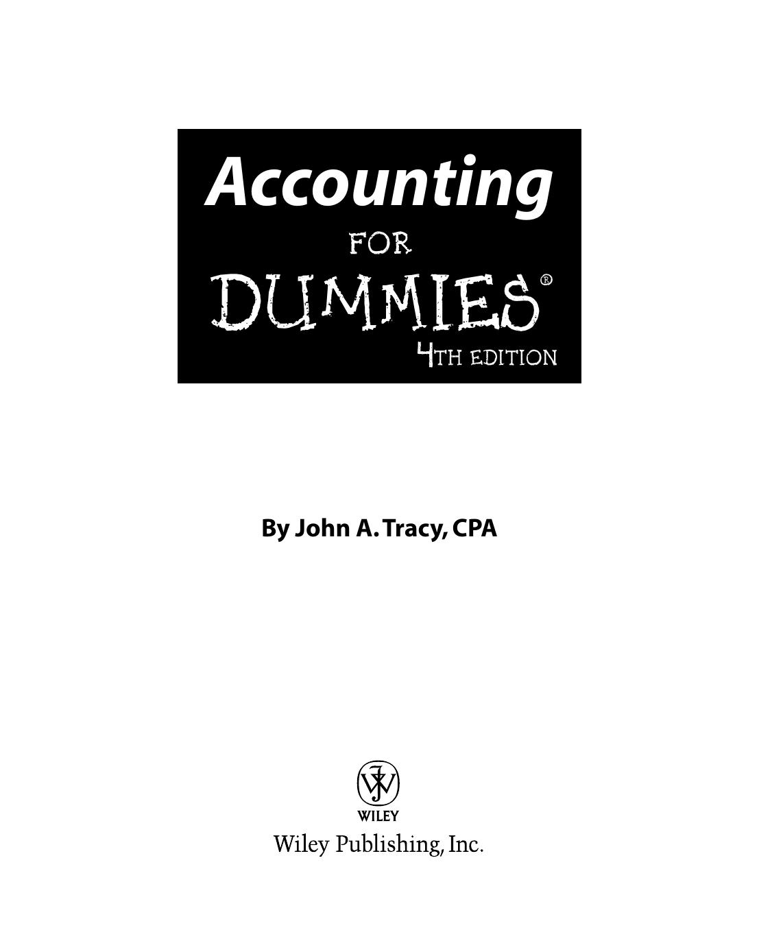 Accounting for DUMmIES 4th by Unknown