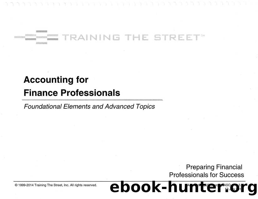 Accounting for Financial Professionals by Training The Street
