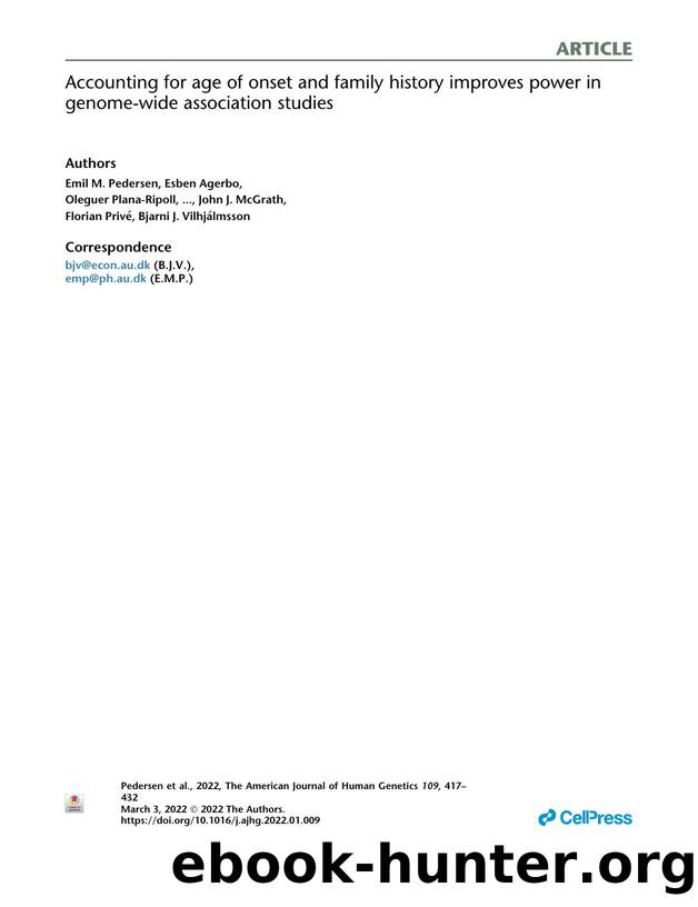 Accounting for age of onset and family history improves power in genome-wide association studies by unknow