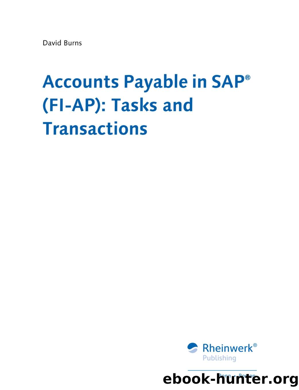Accounts Payable in SAP (FI-AP) by Tasks & Transactions