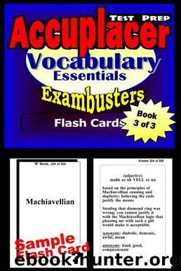 Accuplacer Test Prep Vocabulary Review - Exambusters Flash Cards - Workbook 3 of 3 by Accuplacer Exambusters