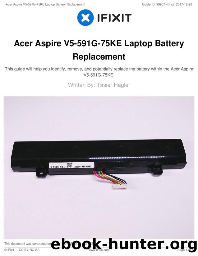 Acer Aspire V5-591G-75KE Laptop Battery Replacement by Unknown