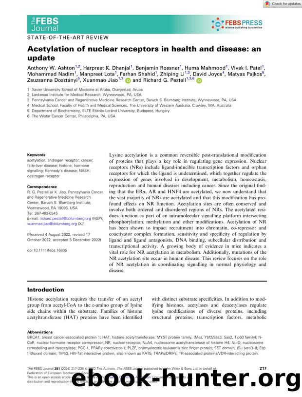 Acetylation of nuclear receptors in health and disease: an update by Unknown