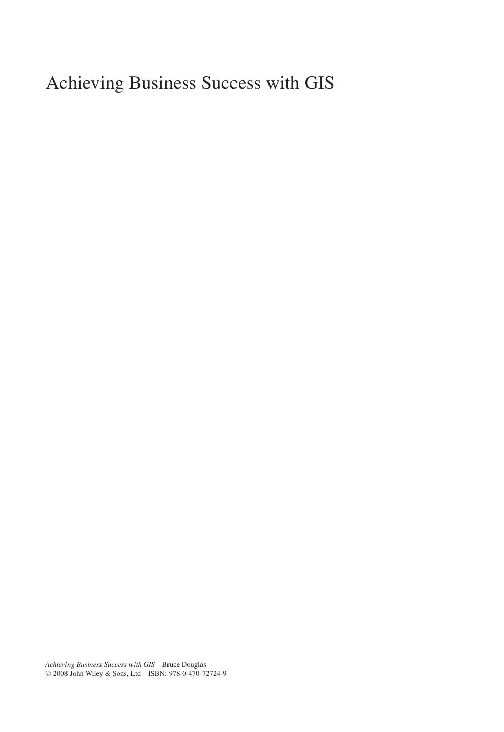 Achieving Business Success with GIS by Bruce Douglas(auth.)