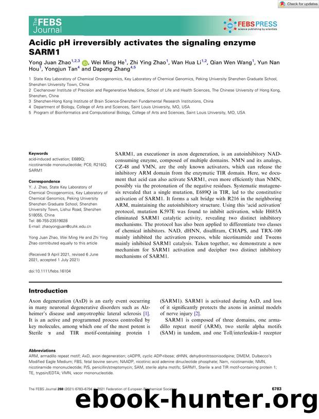 Acidic pH irreversibly activates the signaling enzyme SARM1 by Unknown