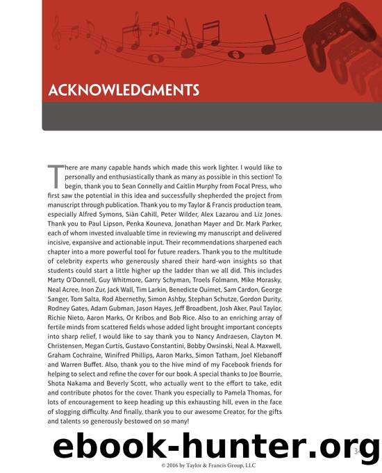Acknowledgments by Chance Thomas