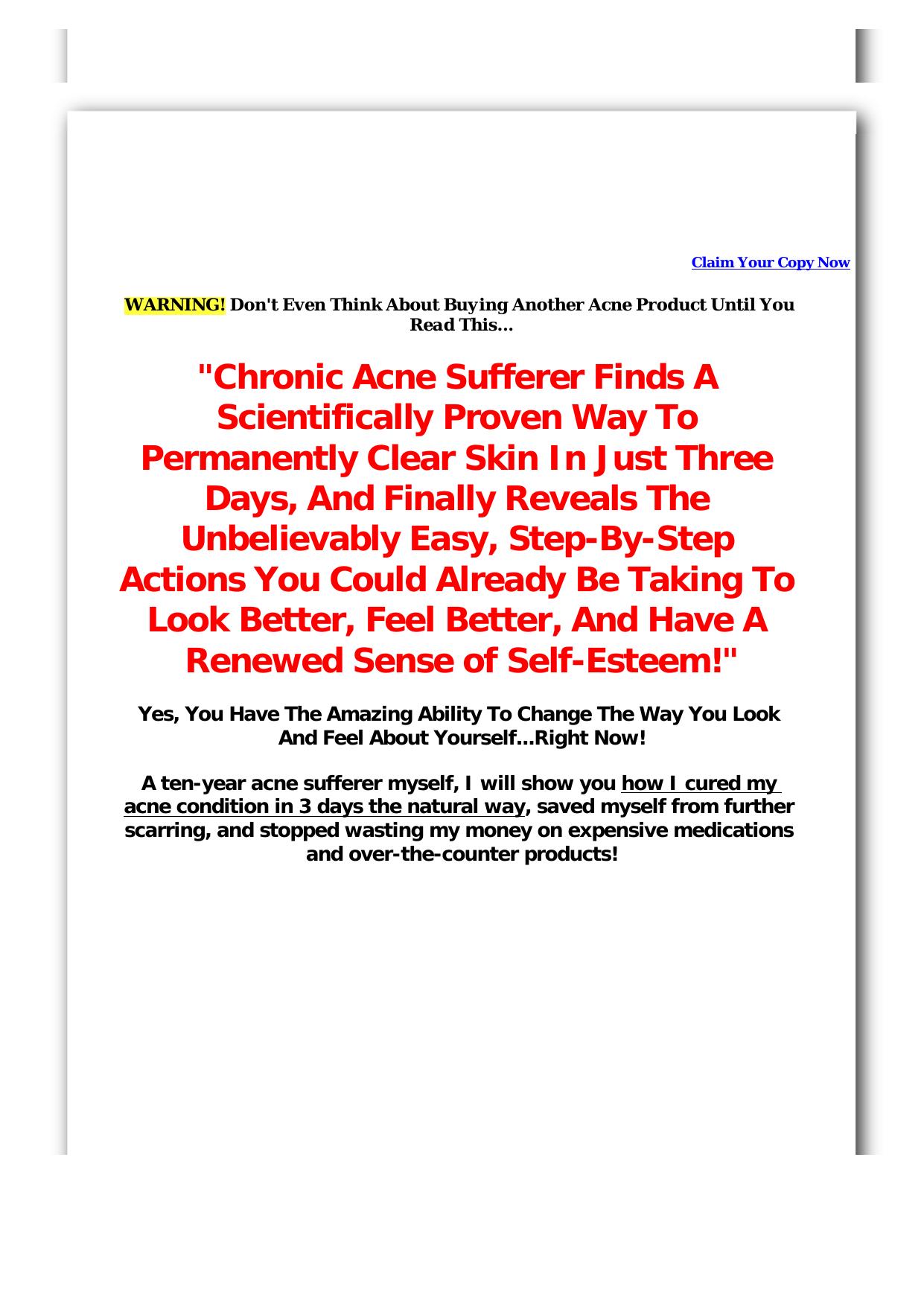 Acne Free In 3 Days. by Best of Kuszter's Collection