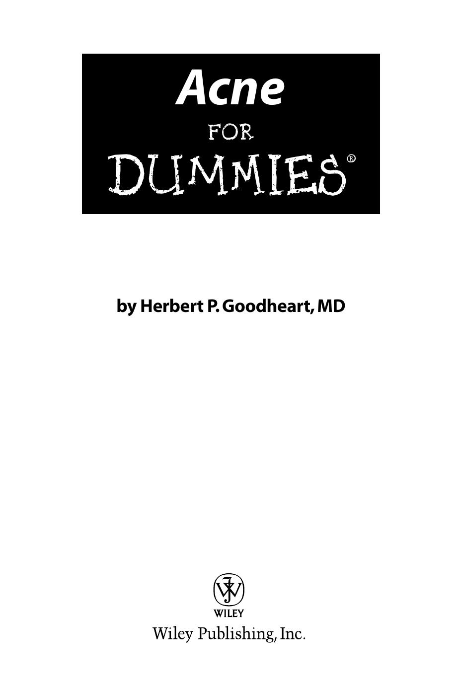 Acne for Dummies by Herbert P. Goodheart