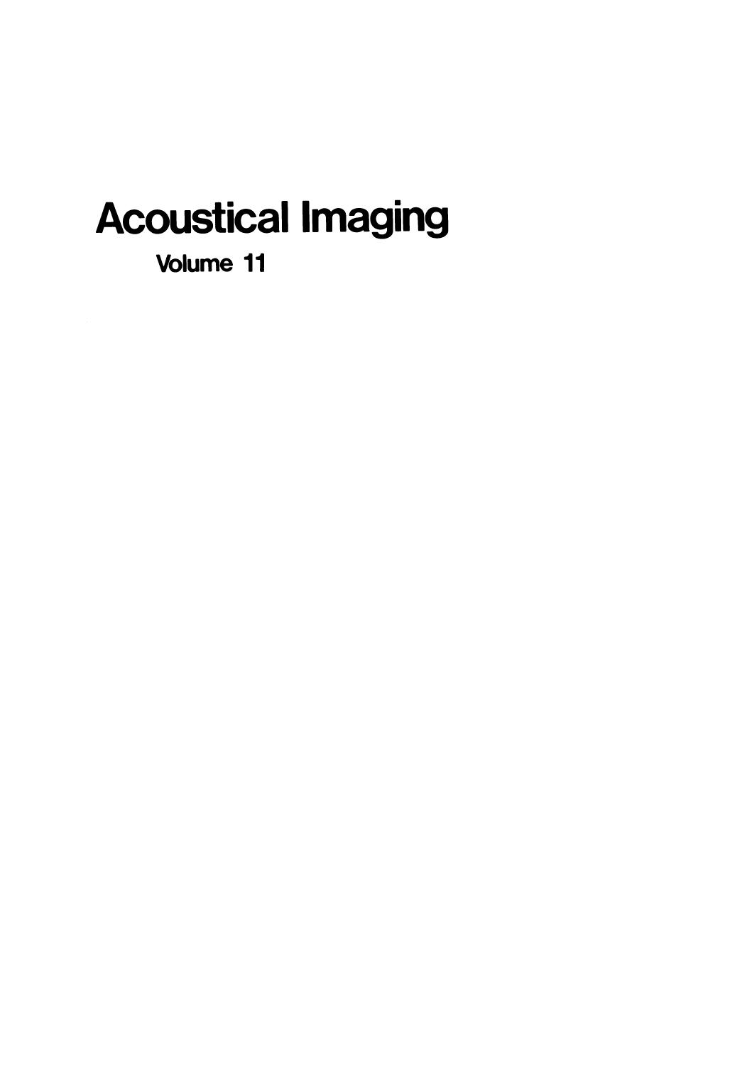 Acoustical Imaging by Frank Pino David A. Sinclair Eric A. Ash (auth.) John P. Powers (eds.)