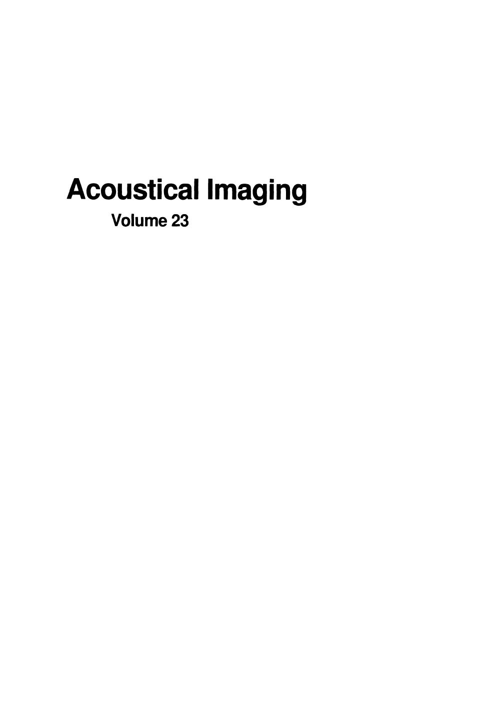 Acoustical Imaging by S. Davis Kent