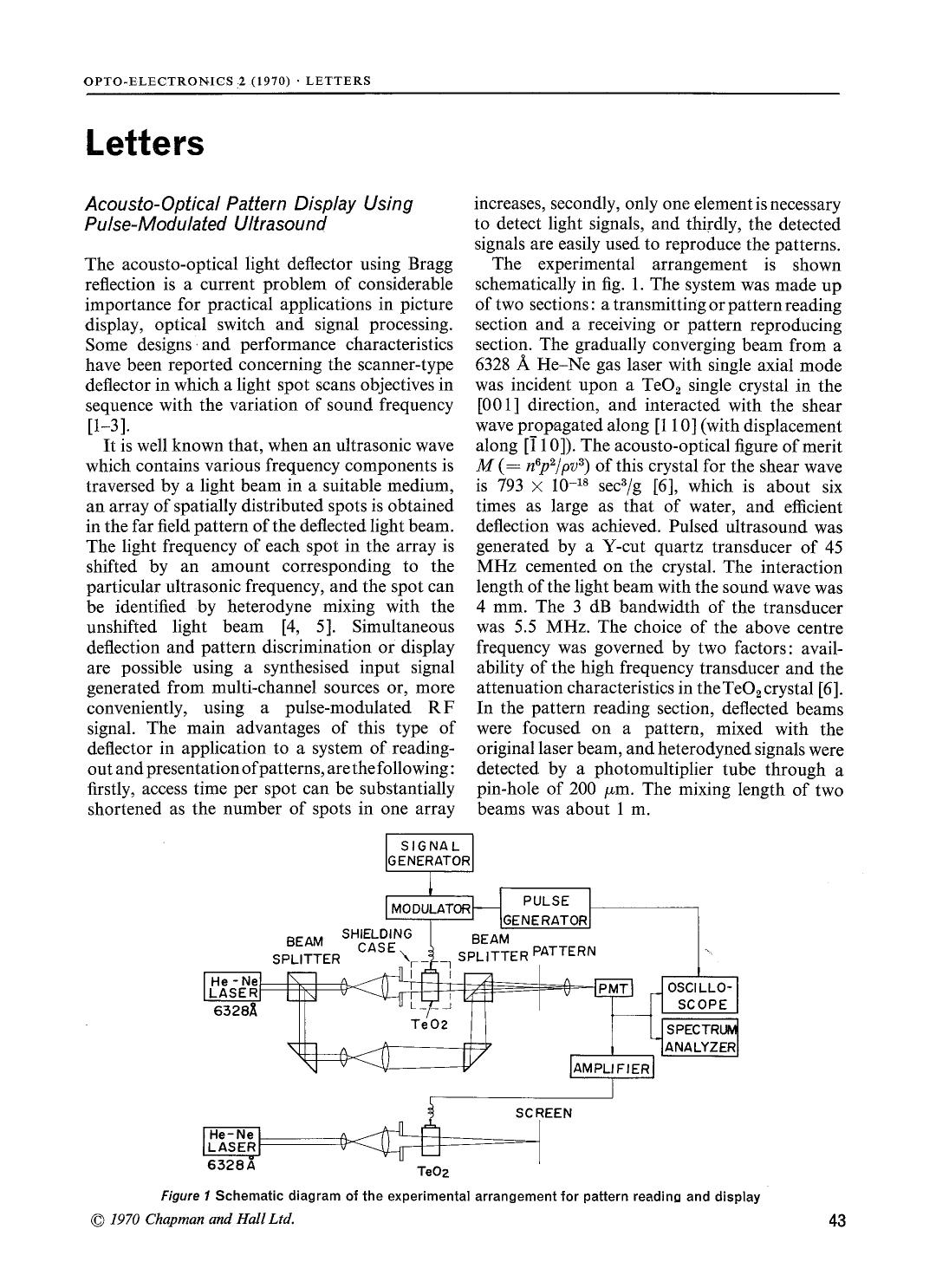 Acousto-optical pattern display using pulse-modulated ultrasound by Unknown