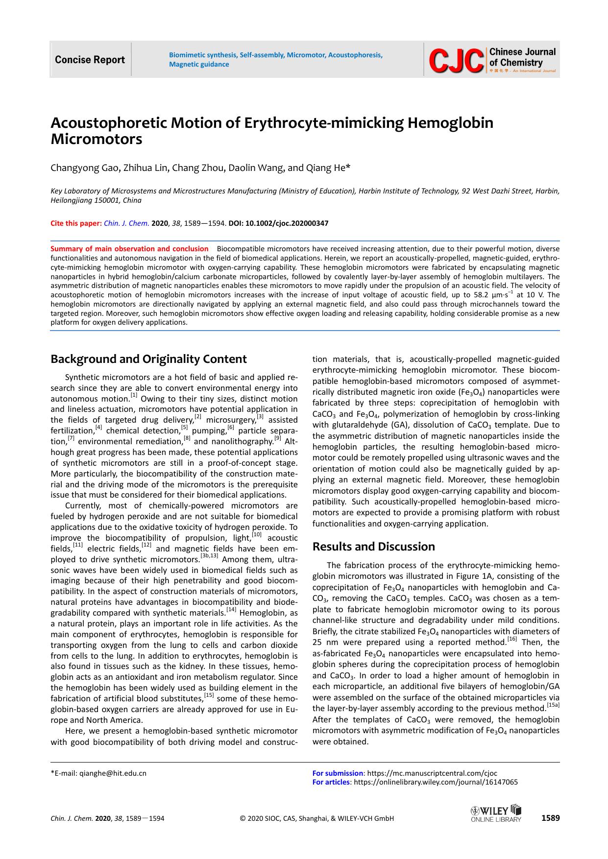 Acoustophoretic Motion of Erythrocyte-mimicking Hemoglobin Micromotors by USER