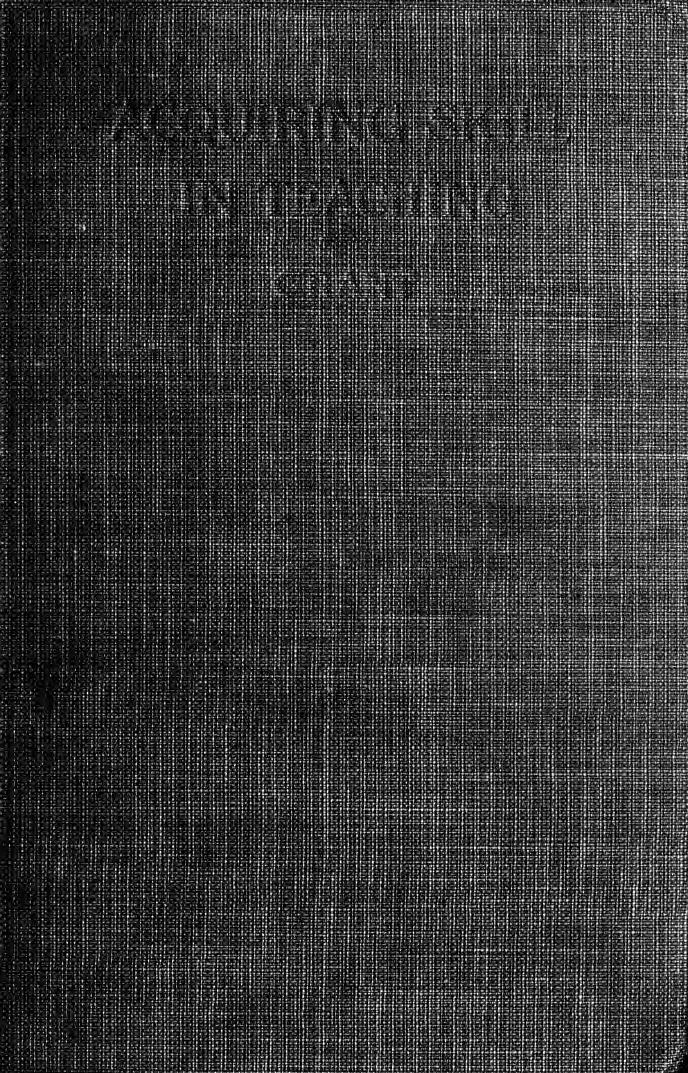 Acquiring skill in teaching by Grant James Richard