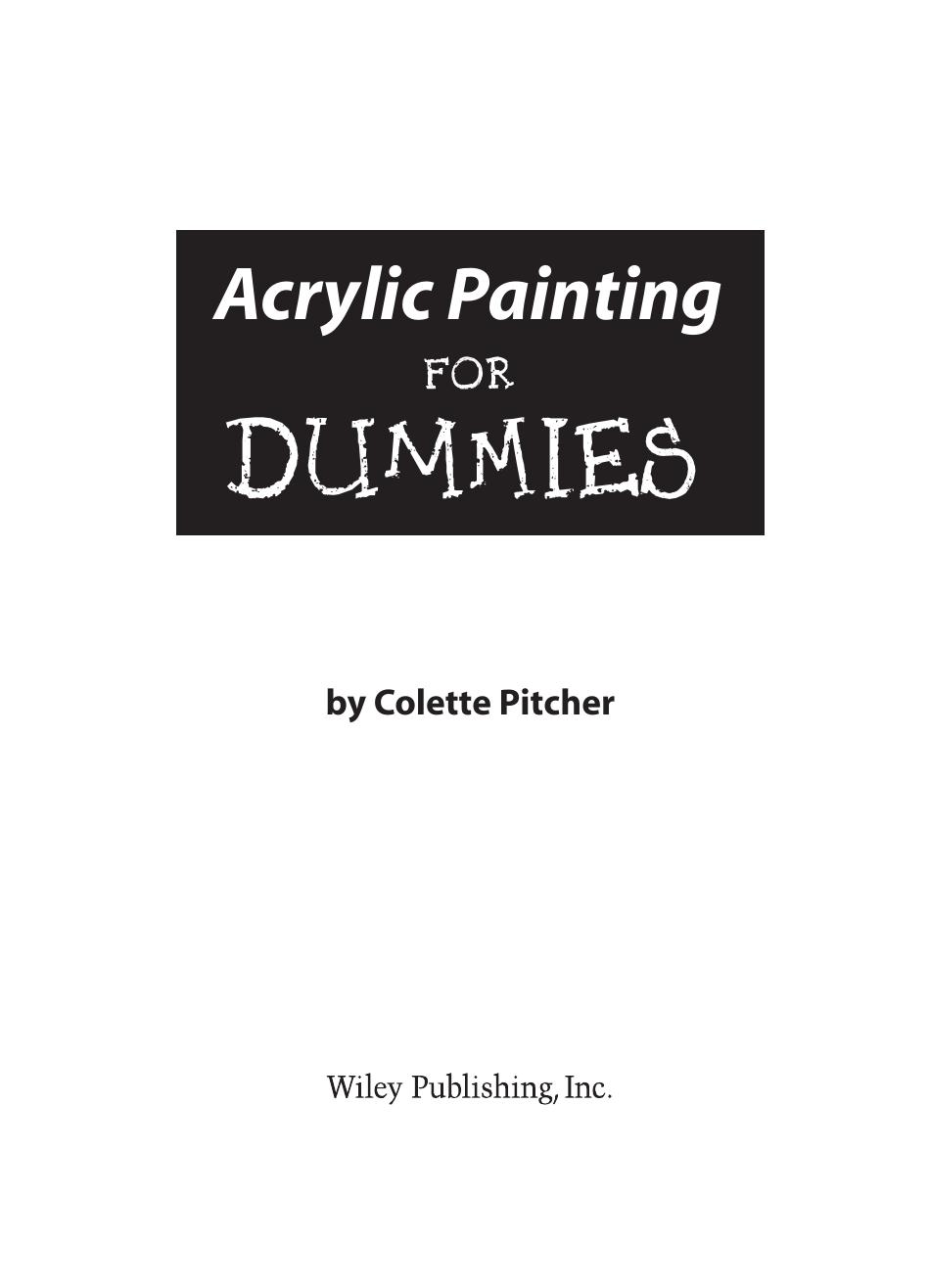 Acrylic Painting for Dummies by Unknown
