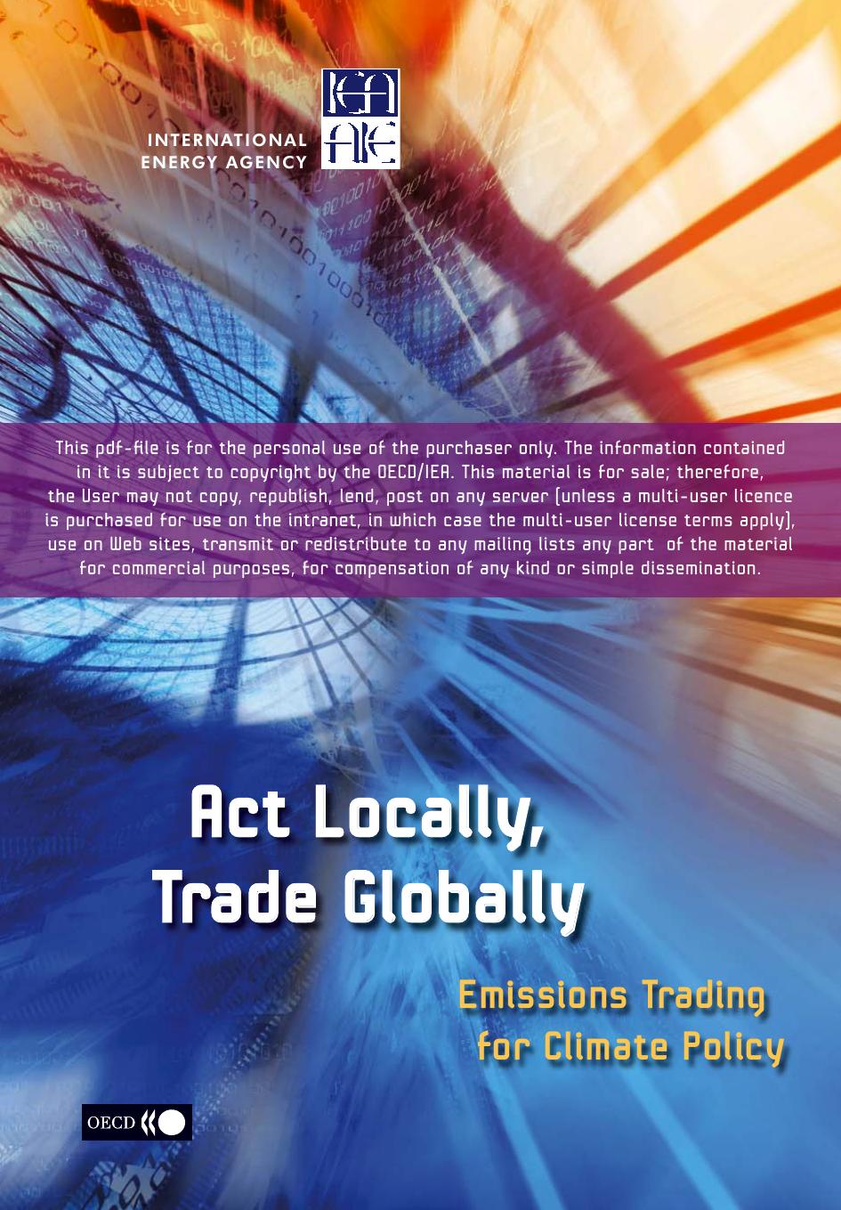 Act locally, trade globally : emissions trading for climate policy by OECD