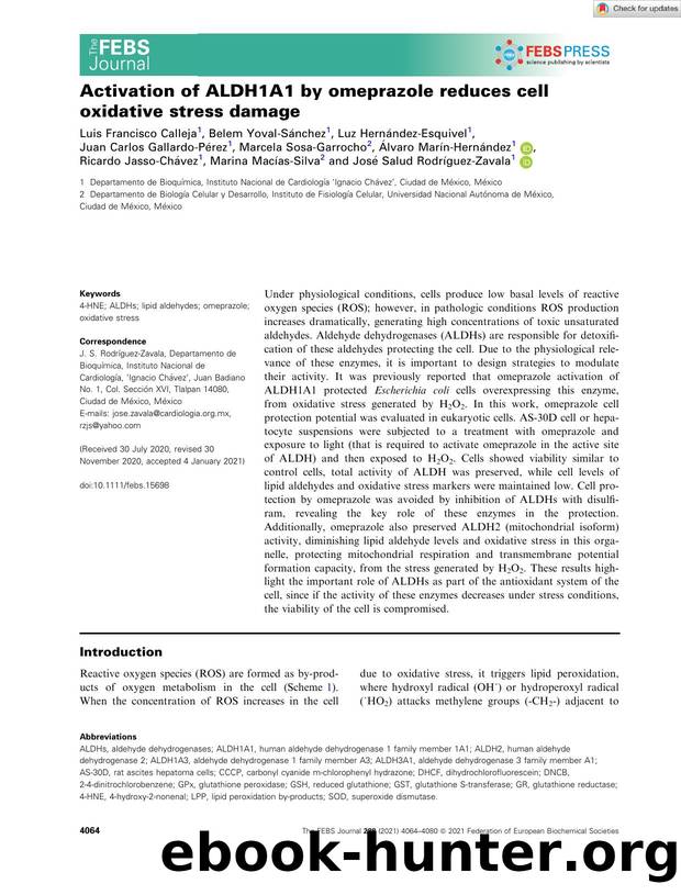 Activation of ALDH1A1 by omeprazole reduces cell oxidative stress damage by Unknown