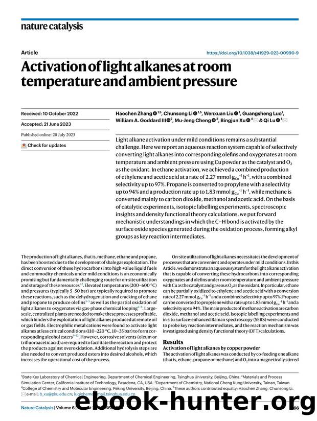 Activation of light alkanes at room temperature and ambient pressure by unknow