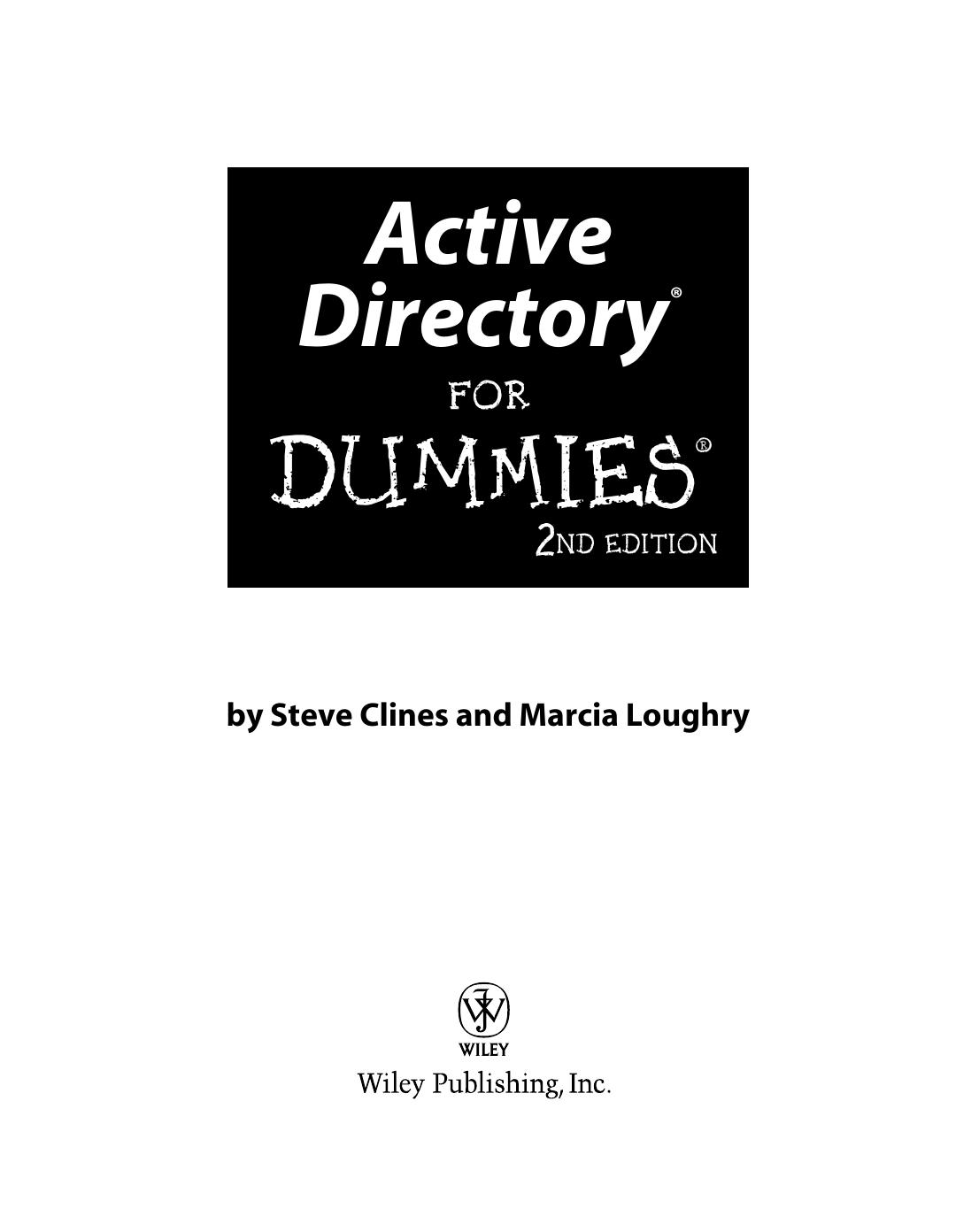 Active Directory for Dummies by Unknown
