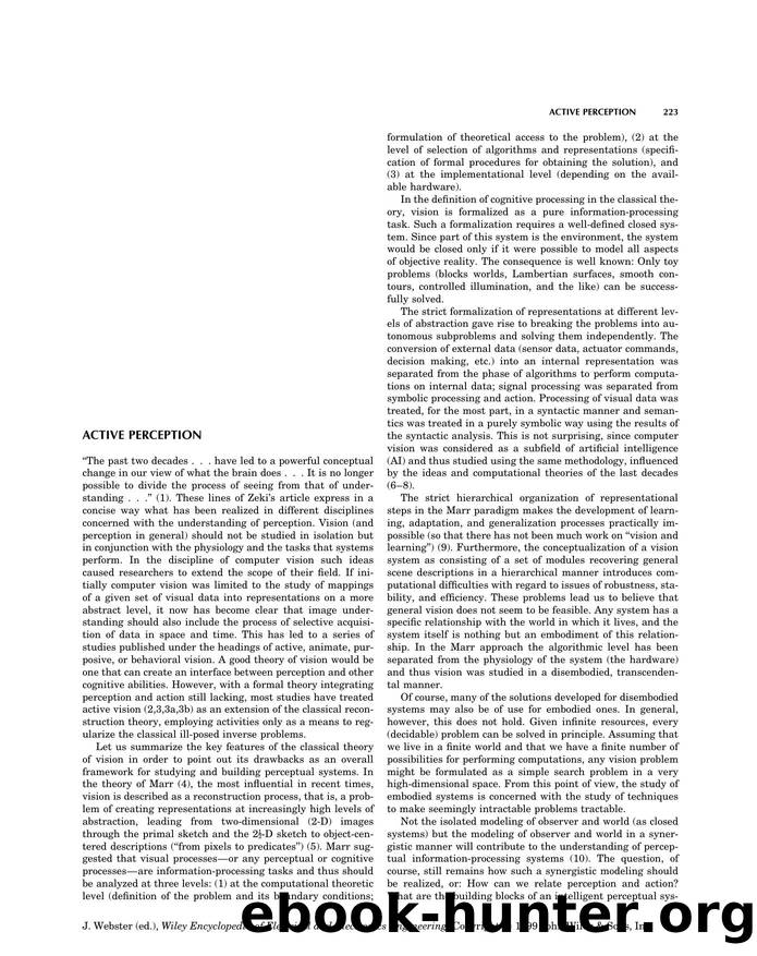 Active Perception". In: Wiley Encyclopedia of Electrical and Electronics Engineering by Unknown