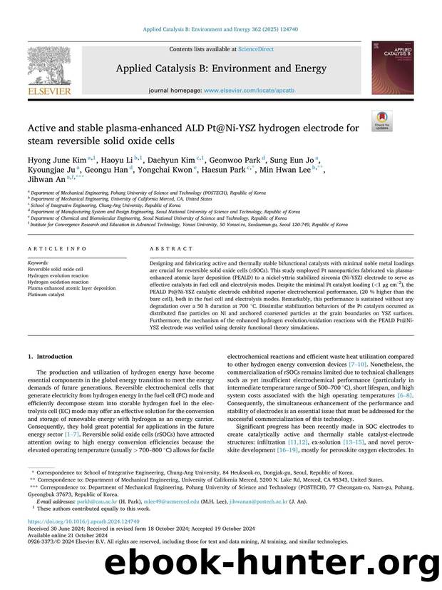 Active and stable plasma-enhanced ALD Pt@Ni-YSZ hydrogen electrode for steam reversible solid oxide cells by unknow