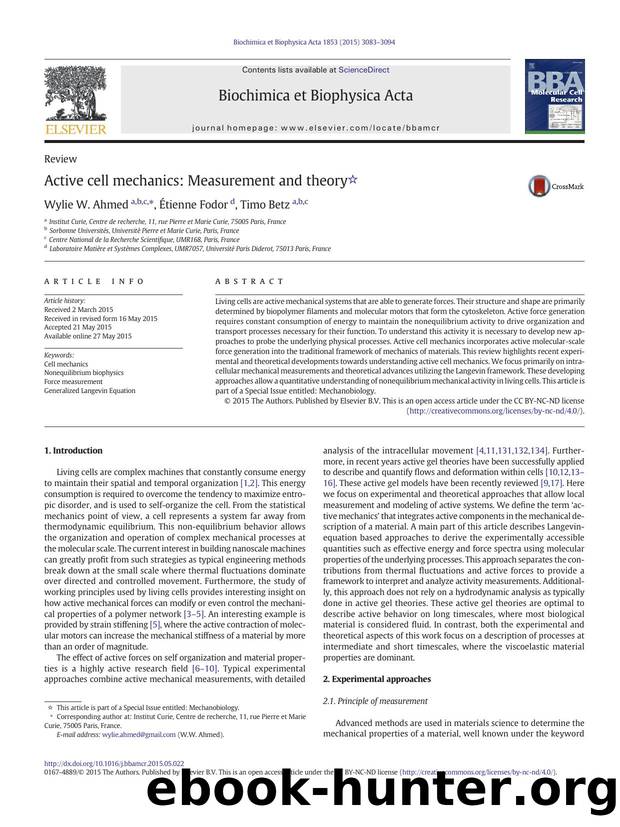 Active cell mechanics: Measurement and theory by Wylie W. Ahmed & Étienne Fodor & Timo Betz