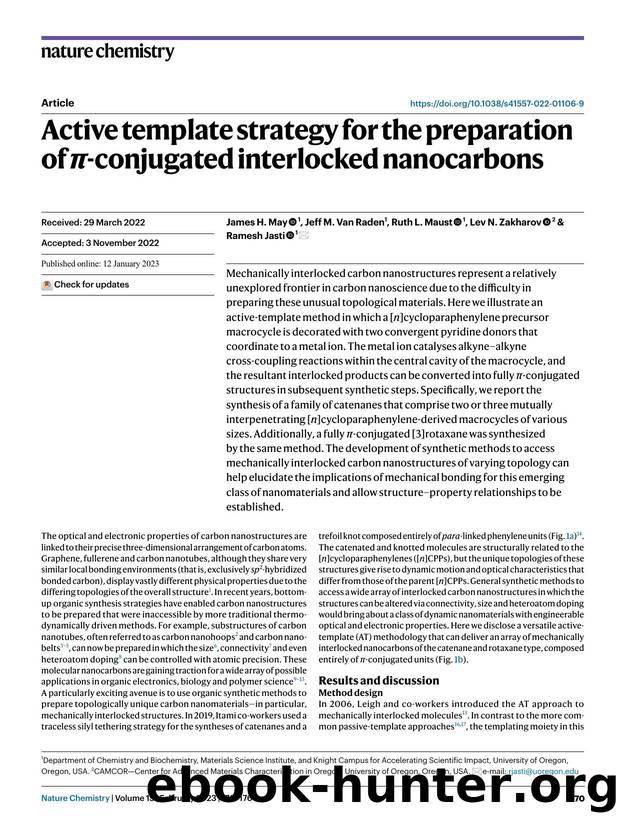 Active template strategy for the preparation of Ï-conjugated interlocked nanocarbons by James H. May & Jeff M. Van Raden & Ruth L. Maust & Lev N. Zakharov & Ramesh Jasti