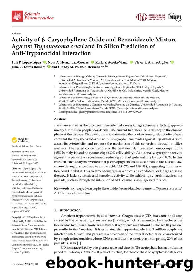 Activity of -Caryophyllene Oxide and Benznidazole Mixture Against Trypanosoma cruzi and In Silico Prediction of Anti-Trypanocidal Interaction by unknow