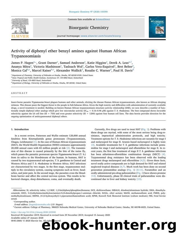 Activity of diphenyl ether benzyl amines against Human African Trypanosomiasis by unknow