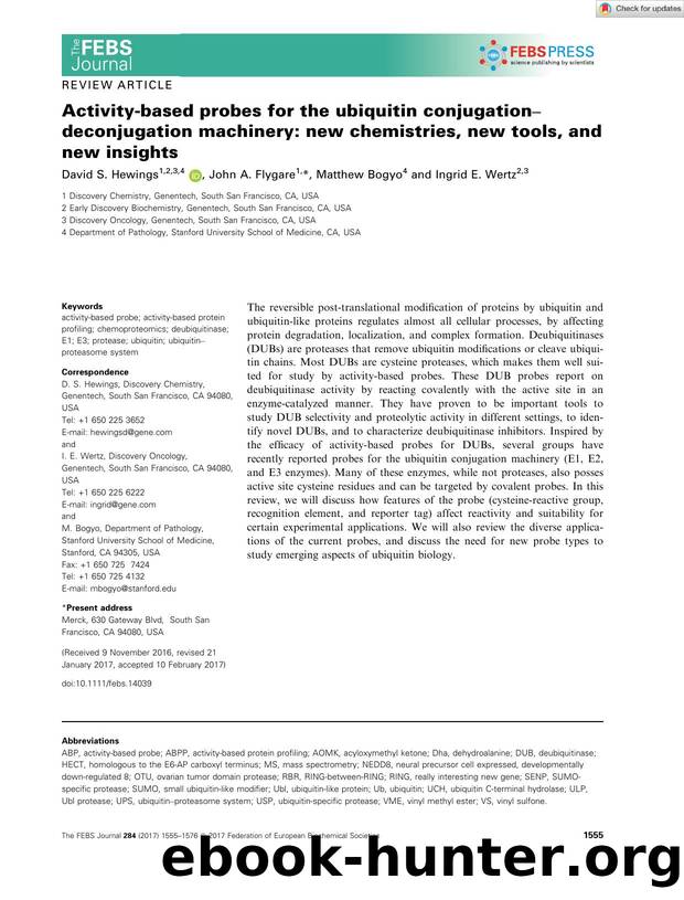 Activityâbased probes for the ubiquitin conjugationâdeconjugation machinery: new chemistries, new tools, and new insights by Unknown