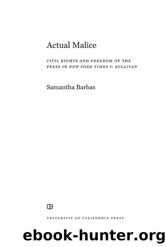 Actual Malice by Samantha Barbas;