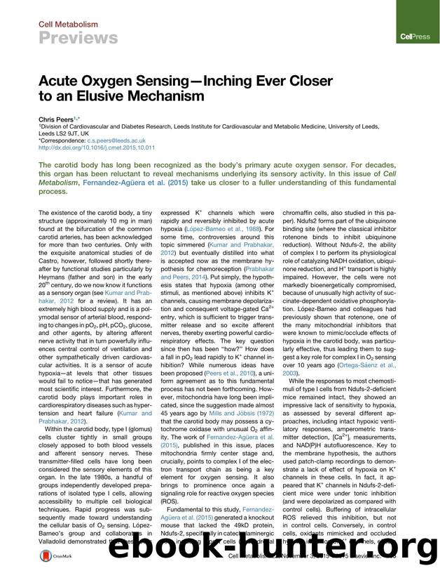Acute Oxygen Sensing-Inching Ever Closer to an Elusive Mechanism by Chris Peers