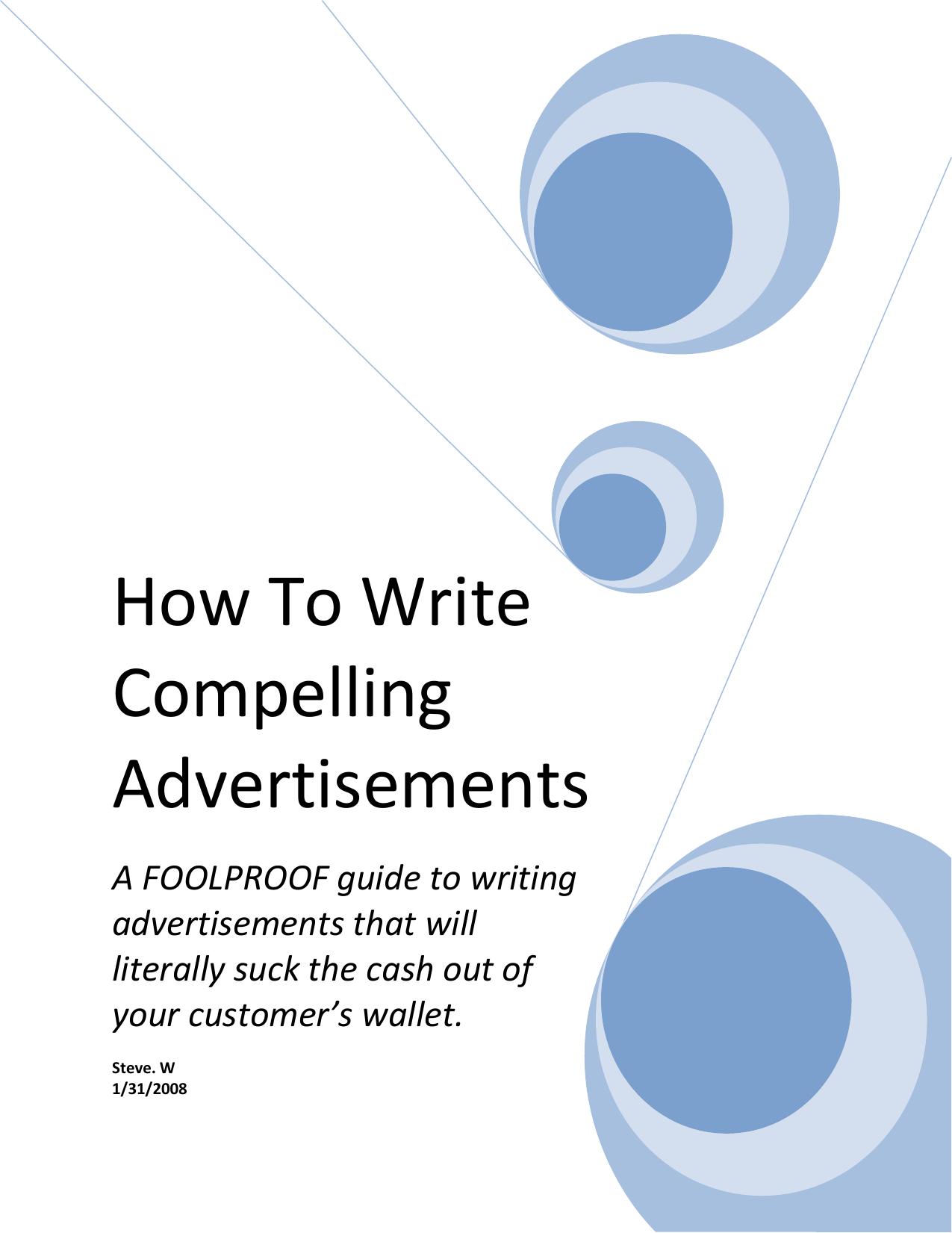 Ad Copy Guide by Steve. W
