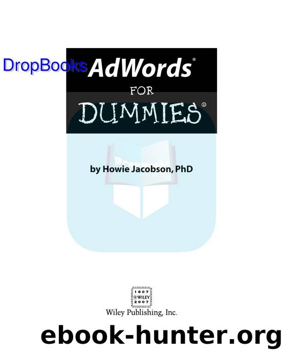 AdWords for Dummies ISBN by 0470152524 DropBooks APP