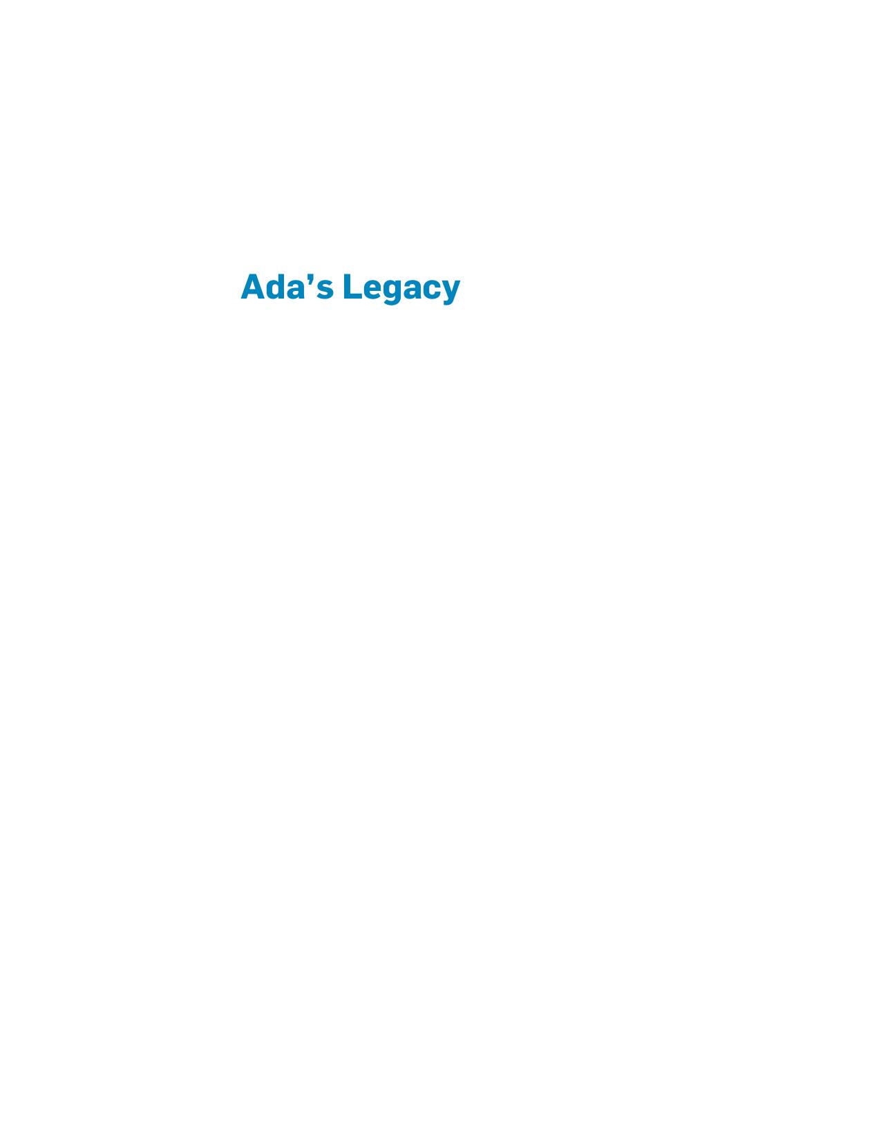 Ada's legacy cultures of computing from the Victorian to the digital age by Robin Hammerman Andrew L. Russell