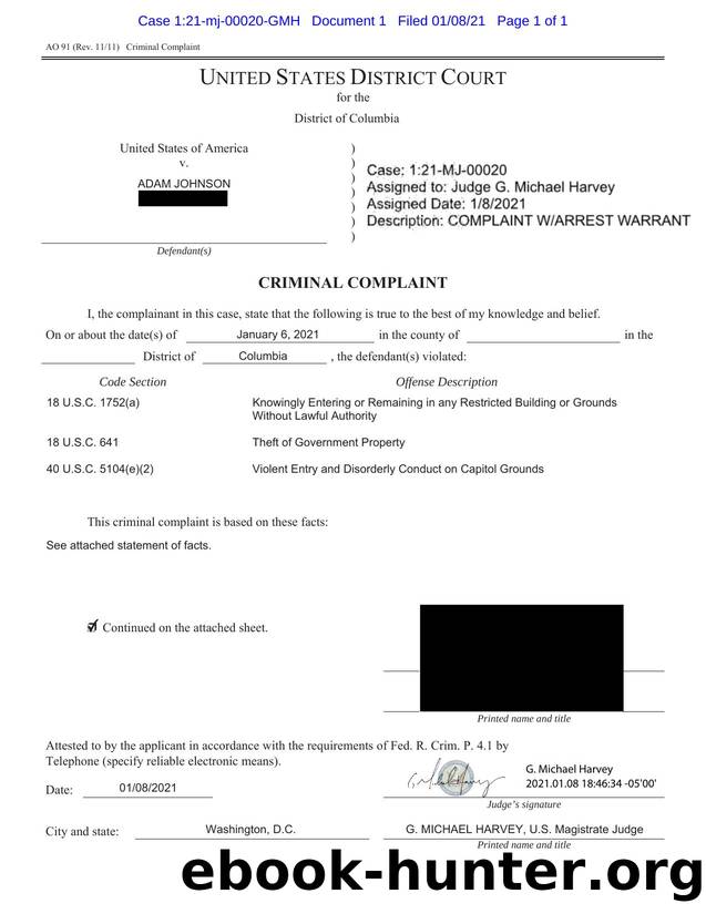 Adam Johnson by USAO/FBI