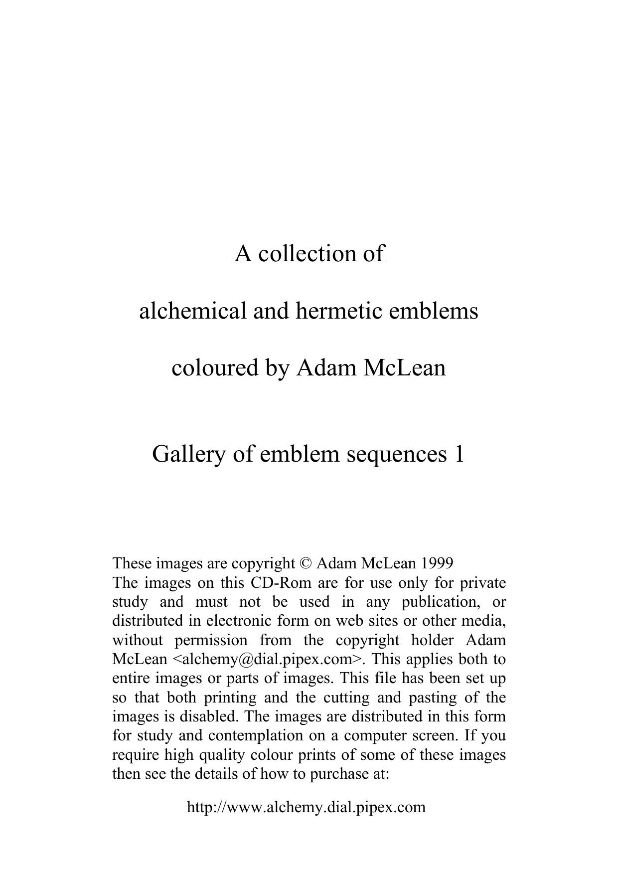 Adam McLean - A Collection of Alchemical and Hermetic Emblems by Adam McLean
