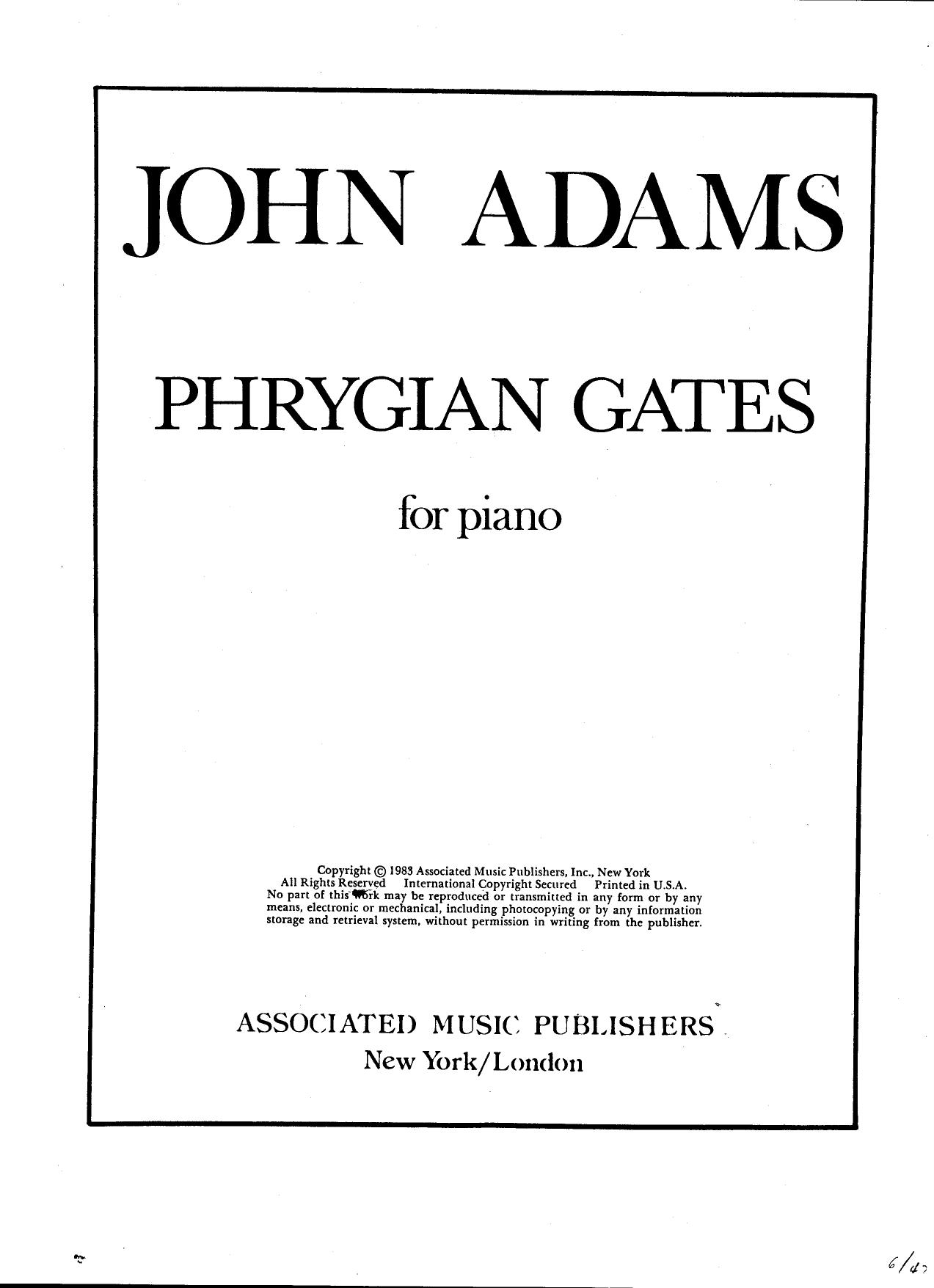 Adams by Phrygian Gates part 1
