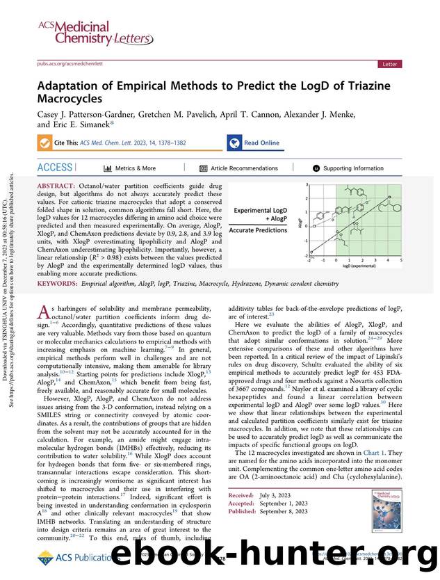 Adaptation of Empirical Methods to Predict the LogD of Triazine Macrocycles by unknow