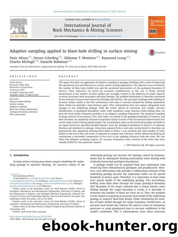 Adaptive sampling applied to blast-hole drilling in surface mining by unknow