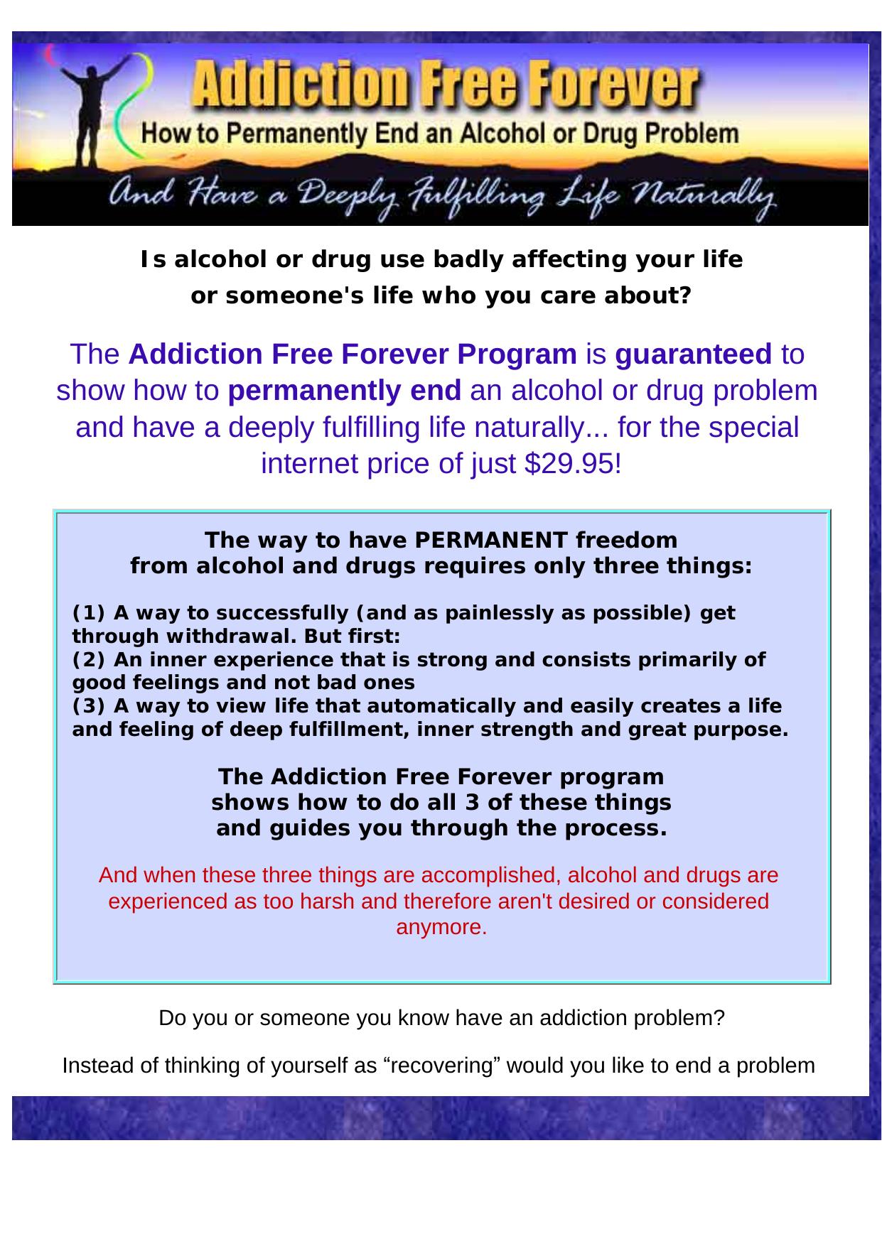 Addiction Free Forever Program. by Best of Kuszter's Collection