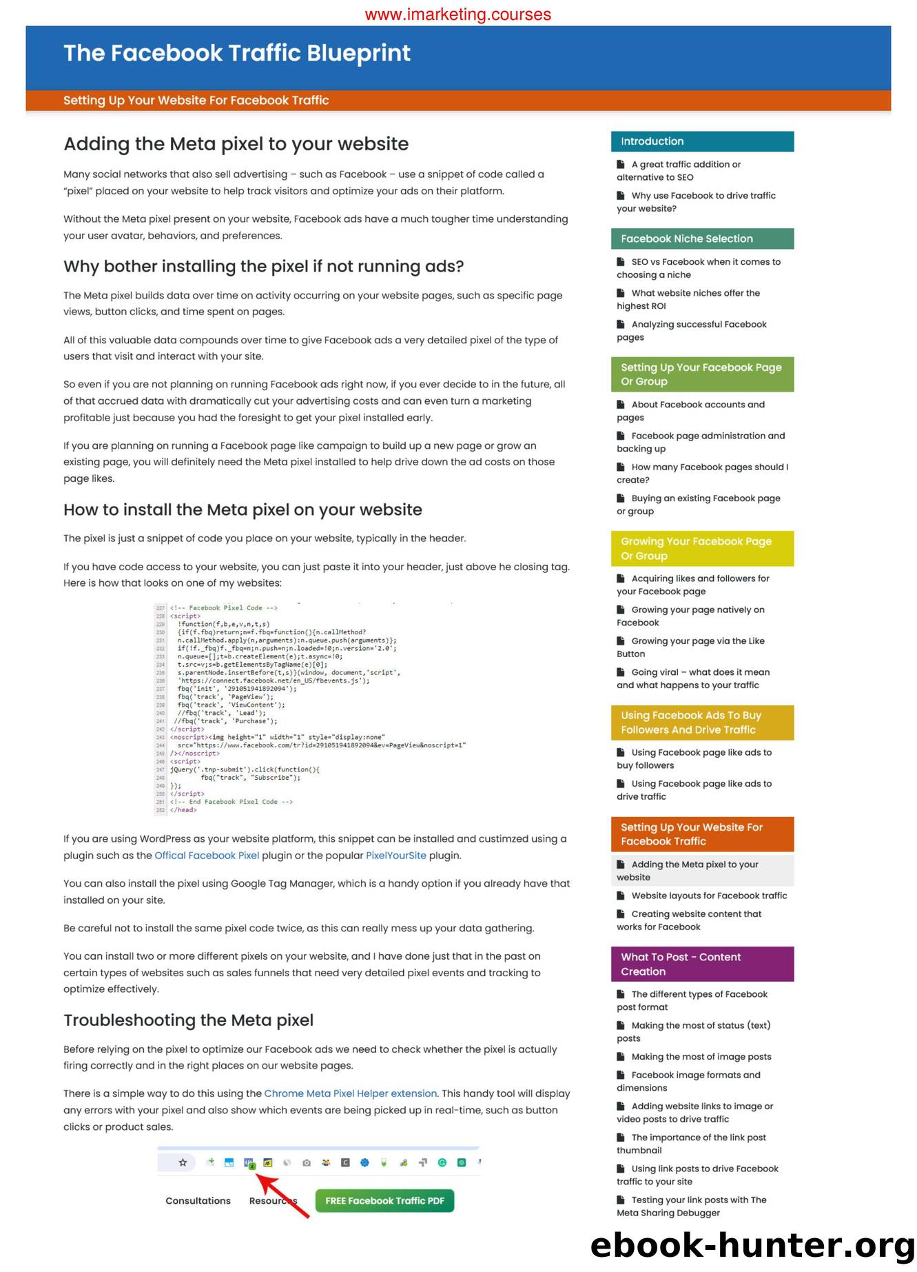 Adding the Meta pixel to your website by Unknown