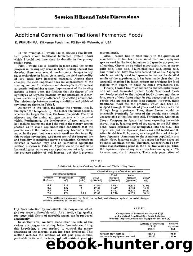 Additional comments on traditional fermented foods by Unknown