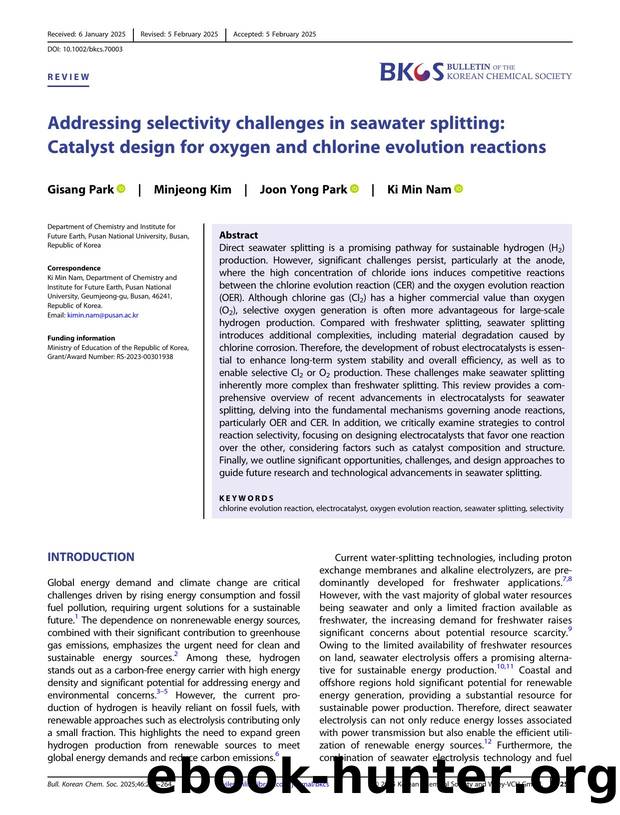 Addressing Selectivity Challenges in Seawater Splitting: Catalyst Design for Oxygen and Chlorine Evolution Reactions by Unknown