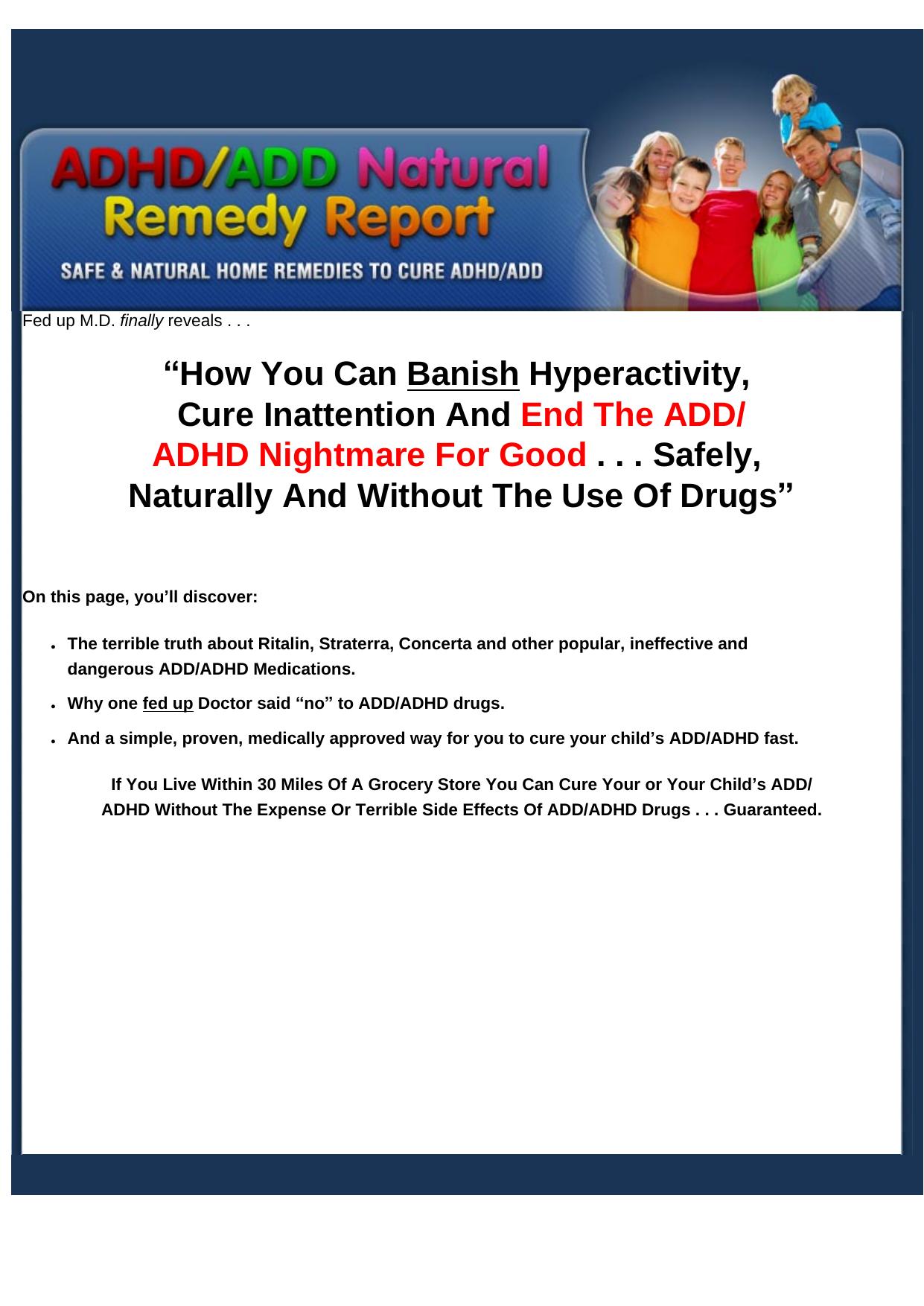 Adhd-add Natural Remedy Report -New Site - High Conversion Rate- by Best of Kuszter's Collection