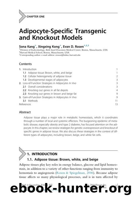Adipocyte-Specific Transgenic and Knockout Models by Sona Kang & Xingxing Kong & Evan D. Rosen