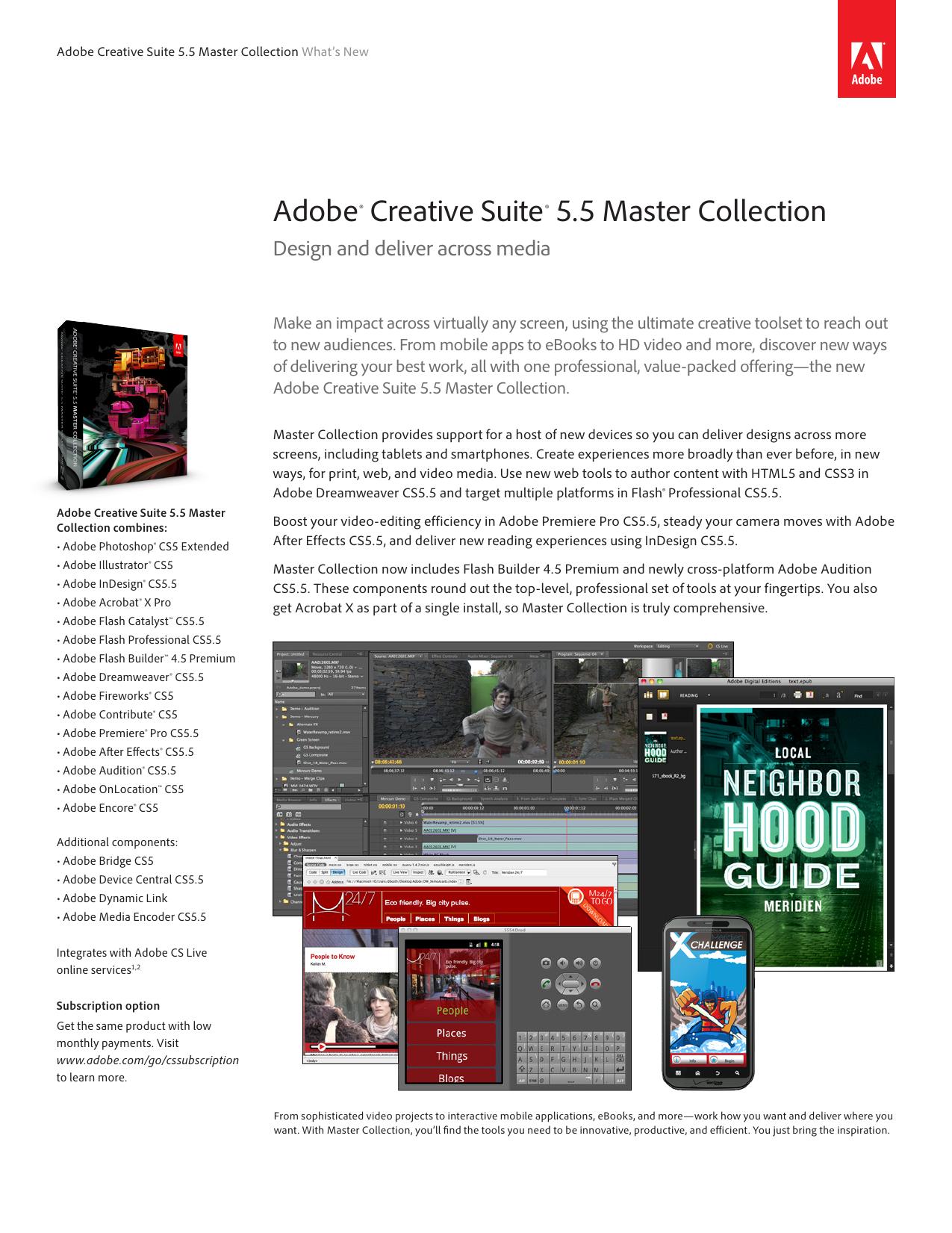 Adobe Creative Suite 5.5 Master Collection What's New by Adobe Systems Incorporated