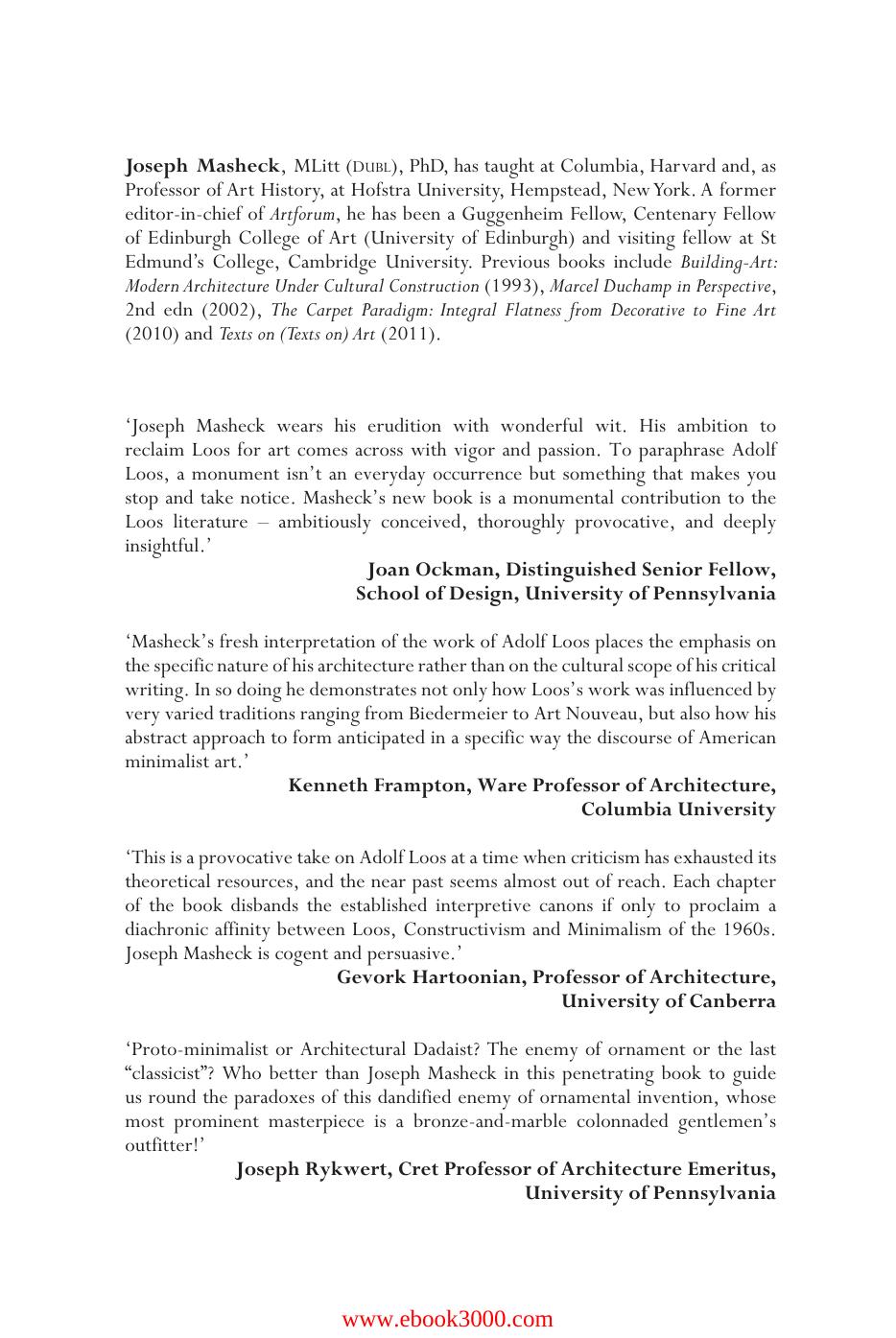 Adolf Loos: The Art of Architecture by Unknow