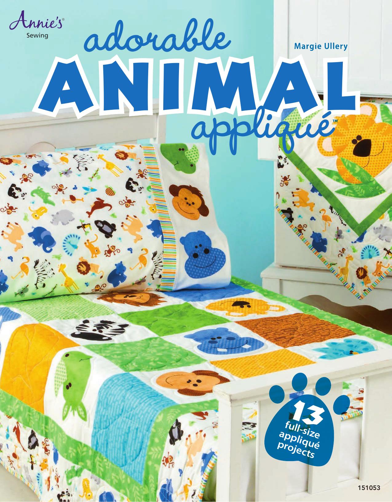 Adorable Animal AppliquÃ© by Margie Ullery