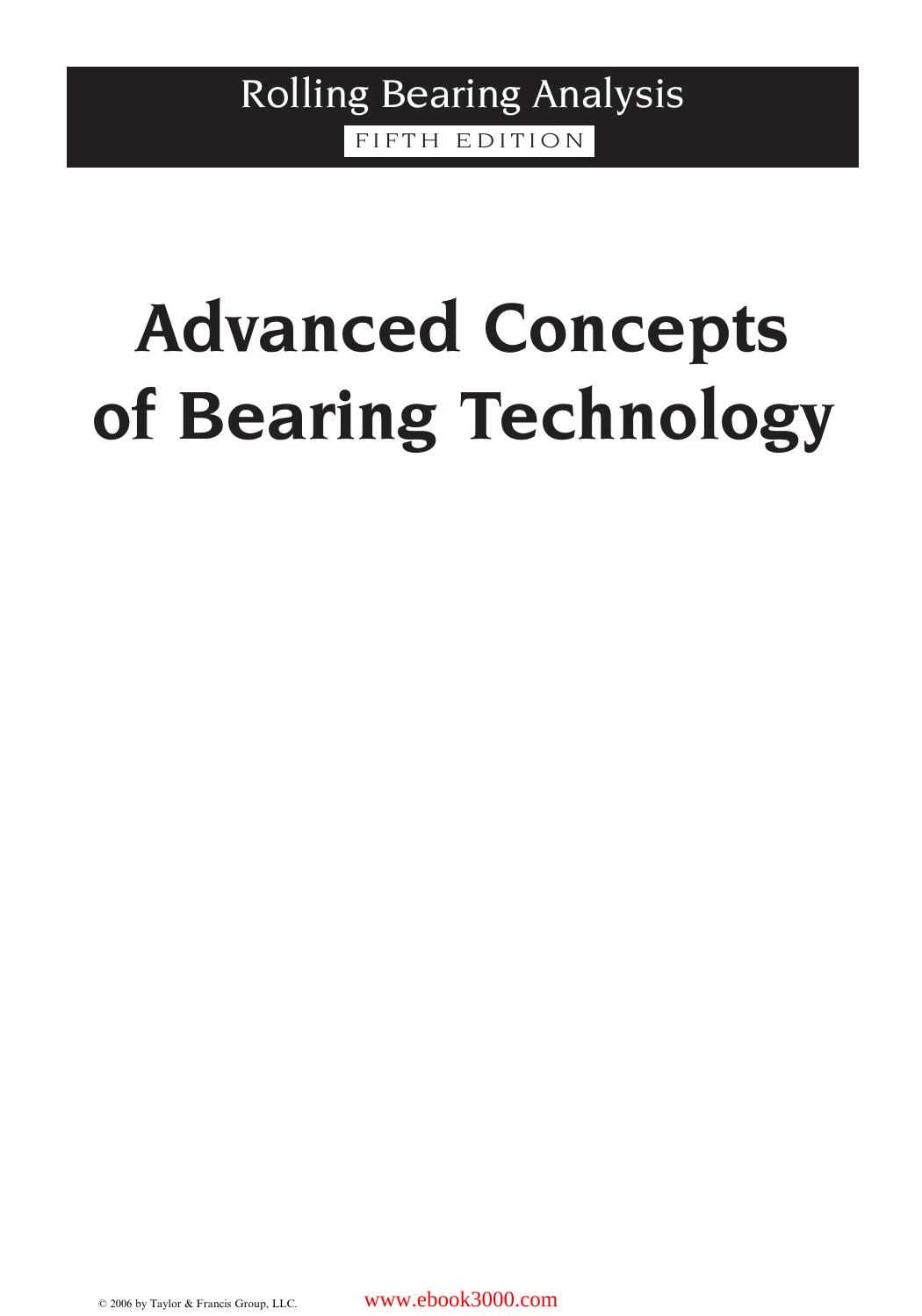 Advanced Concepts of Bearing Technology by Unknow