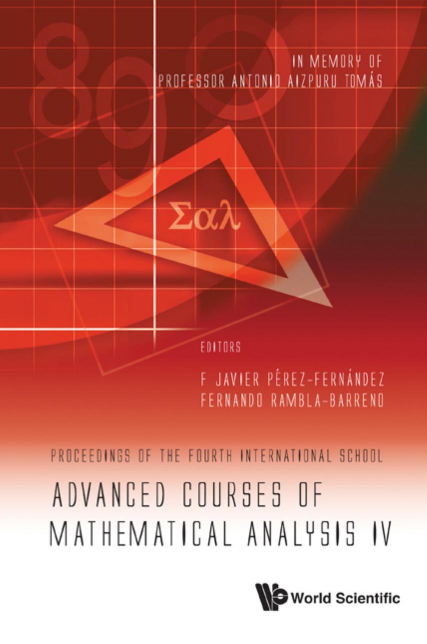 Advanced Courses of Mathematical Analysis IV : Proceedings of the Fourth International School by Perez-Fernandez F. Javier(Author)